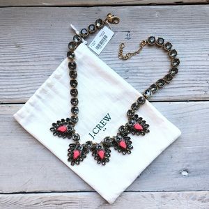 J-CREW charcoal & pink necklace. OS